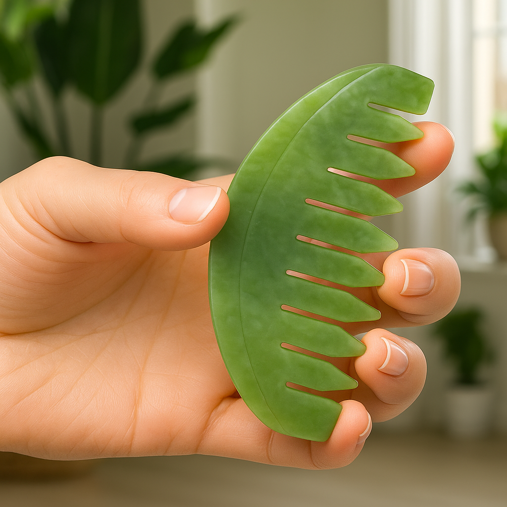 Detangling Brush for Curly Thick Hair – Anti-Static Jade Finish