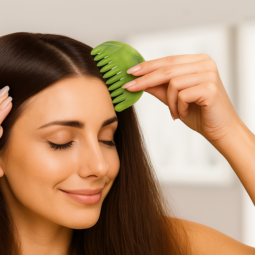 Detangling Brush for Curly Thick Hair – Anti-Static Jade Finish