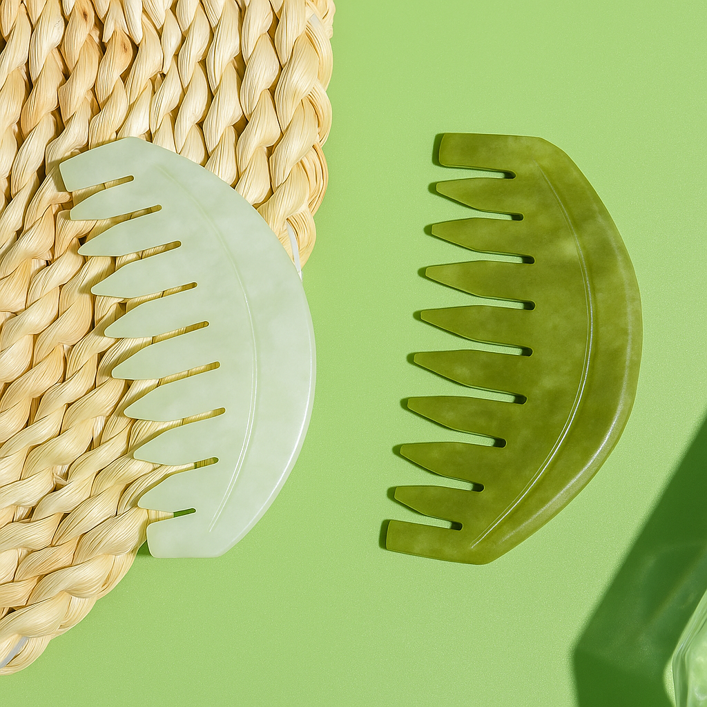 Detangling Brush for Curly Thick Hair – Anti-Static Jade Finish