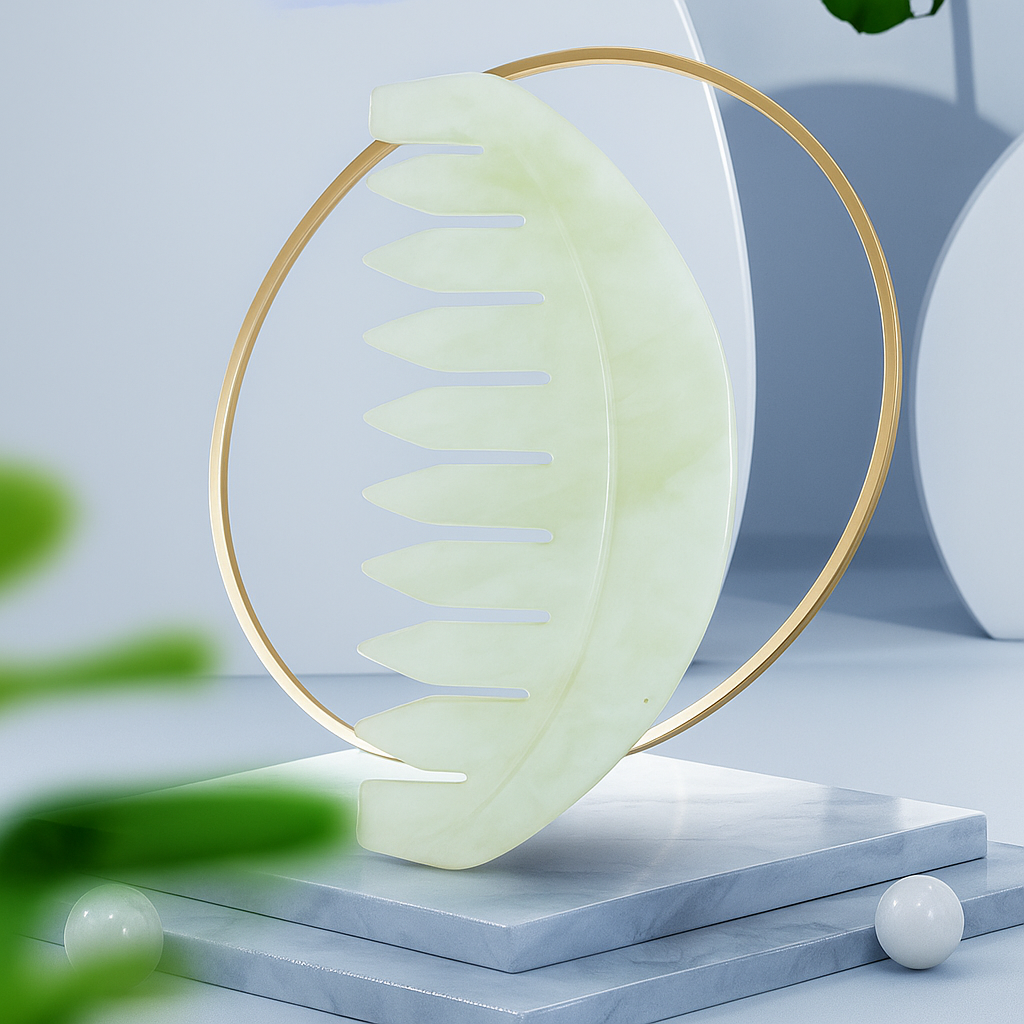 Detangling Brush for Curly Thick Hair – Anti-Static Jade Finish