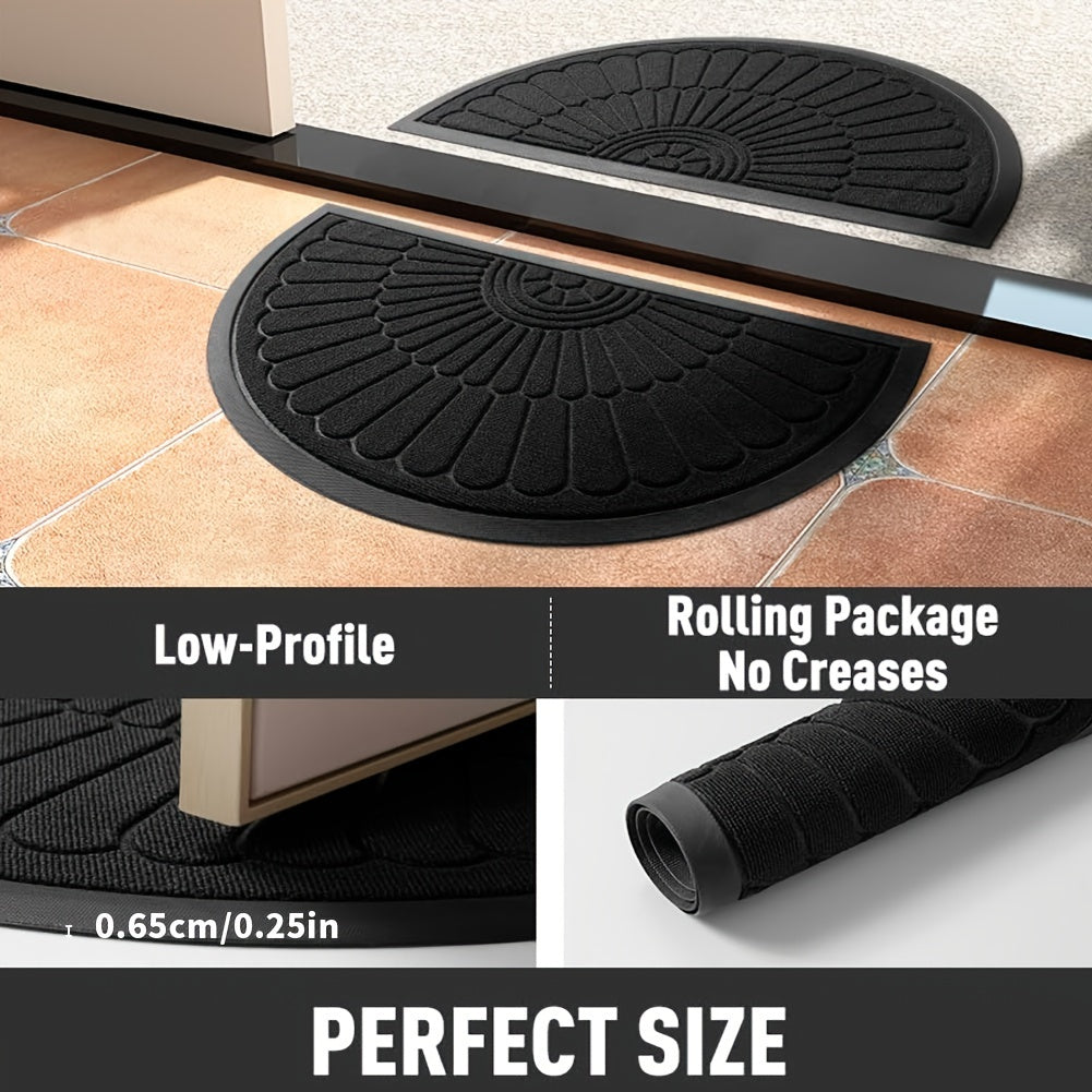Half-Round Rubber Door Mat – Non-Slip and Durable for Indoor/Outdoor Use