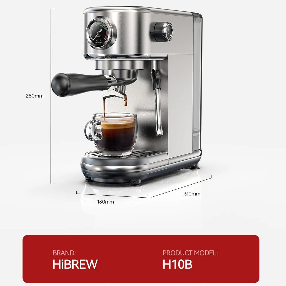 20-Bar Espresso Maker with Steam Wand | 51mm Portafilter, Hot/Cold Brew & Temperature Adjustment