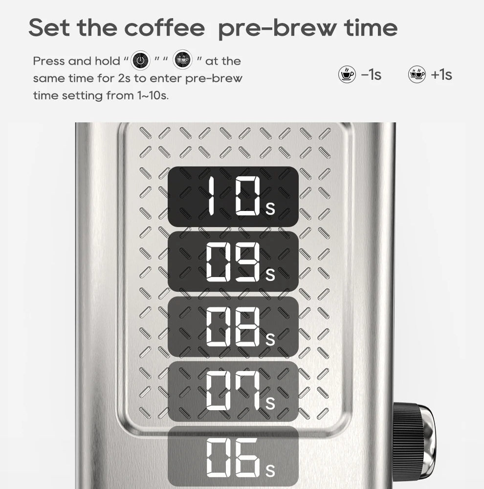 20-Bar Espresso Maker with Steam Wand | 51mm Portafilter, Hot/Cold Brew & Temperature Adjustment