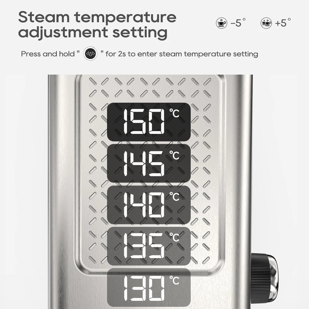 20-Bar Espresso Maker with Steam Wand | 51mm Portafilter, Hot/Cold Brew & Temperature Adjustment