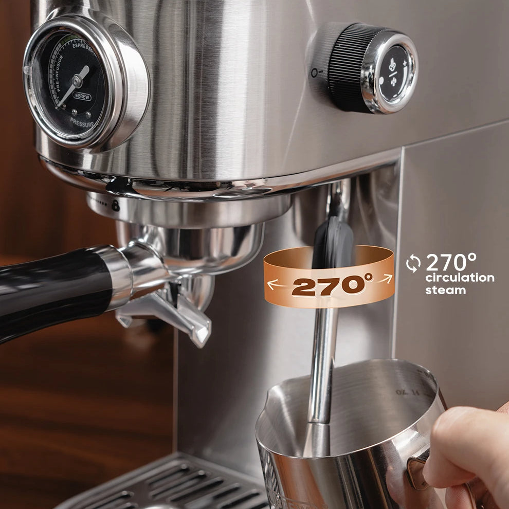 20-Bar Espresso Maker with Steam Wand | 51mm Portafilter, Hot/Cold Brew & Temperature Adjustment