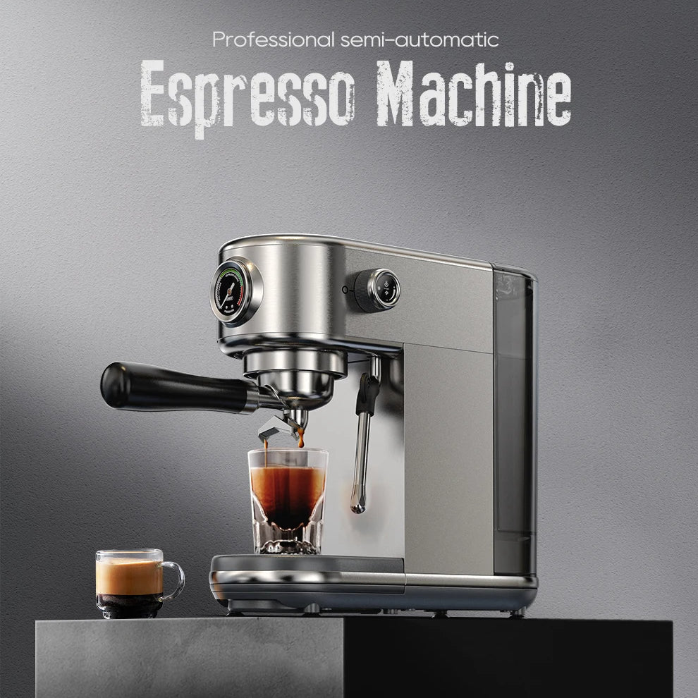 20-Bar Espresso Maker with Steam Wand | 51mm Portafilter, Hot/Cold Brew & Temperature Adjustment