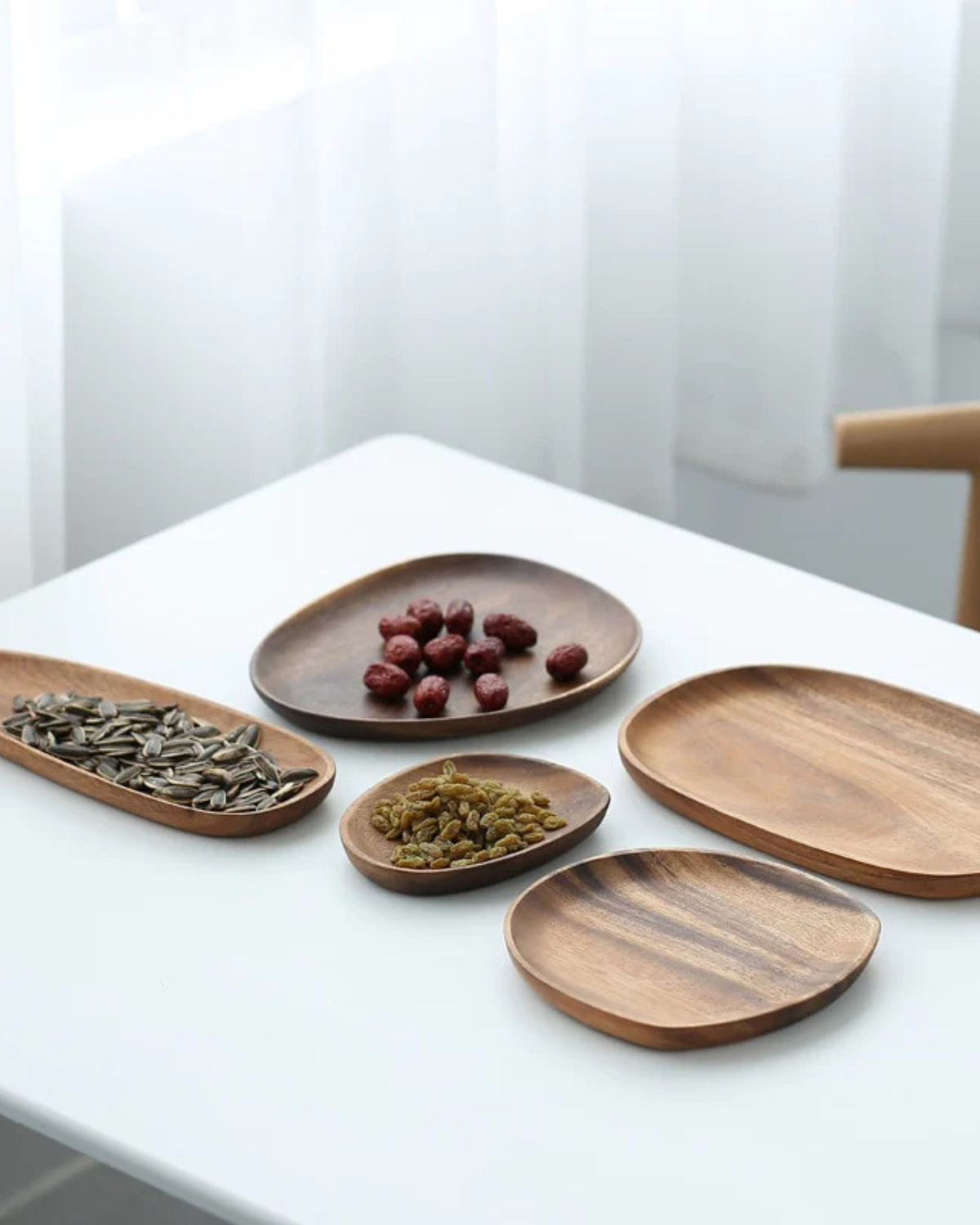 Rustic Wooden Platter Set – Natural Serving Tray for Kitchen Decor
