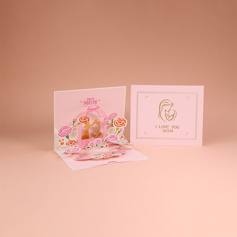 Elegant 3D Floral Pop-Up Card for Mother's Day Gift