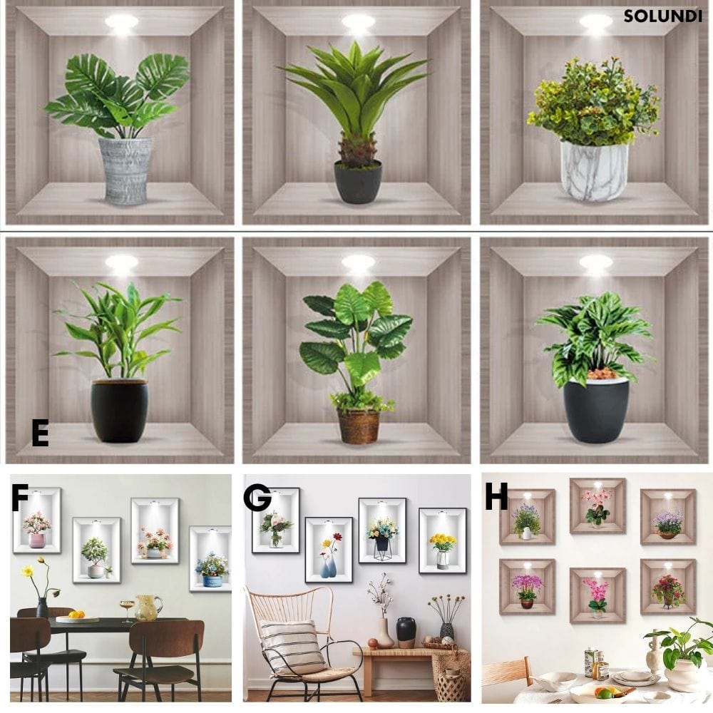 50% Discount | 3D Green Plant Wall Stickers