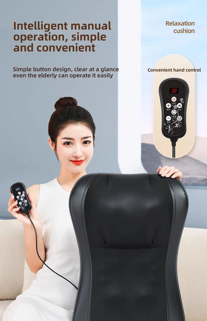 Neck and Back Massager with Heat – Deep Kneading Massage Cushion