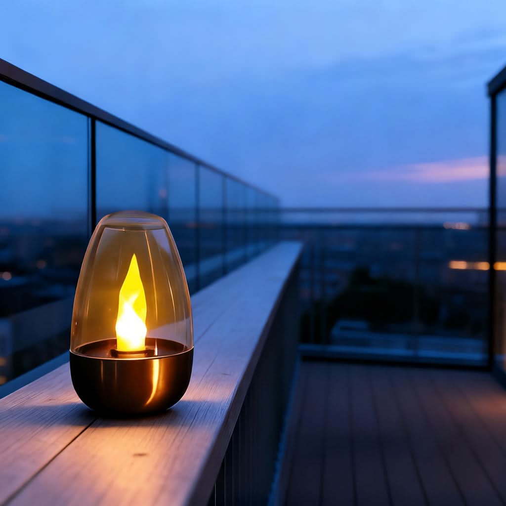 Solar Garden Light – Candle Design with Flame Effect