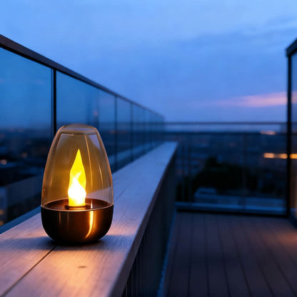 Solar Garden Light – Candle Design with Flame Effect