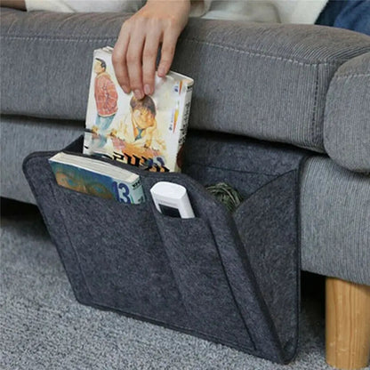 Multi-Pocket Felt Storage Organizer for Bed & Sofa