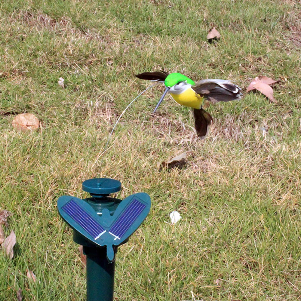 Solar-Powered Garden Decorations with Fluttering Birds and Butterflies