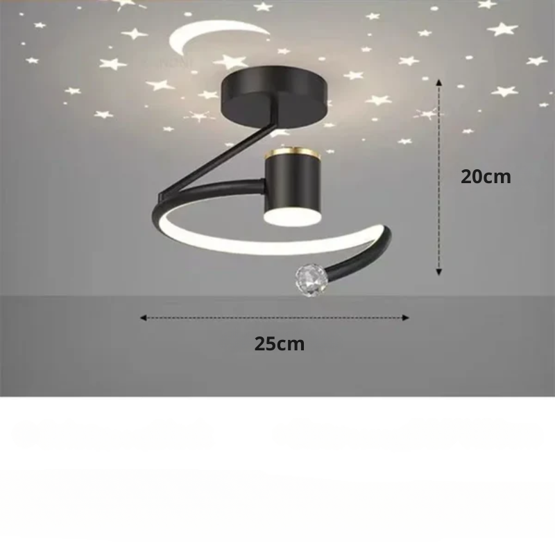 LED Ceiling Light with Dimmable Starry Effect for Room Illumination