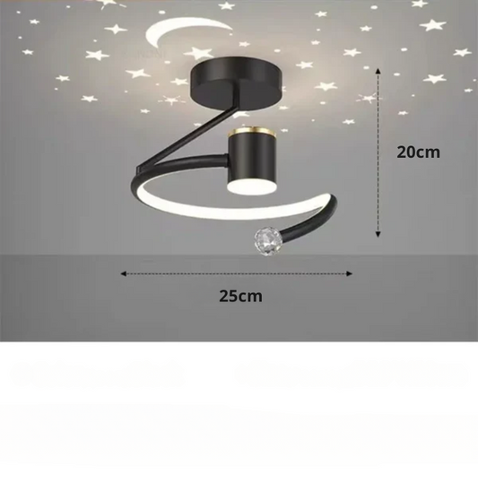 LED Ceiling Light with Dimmable Starry Effect for Room Illumination
