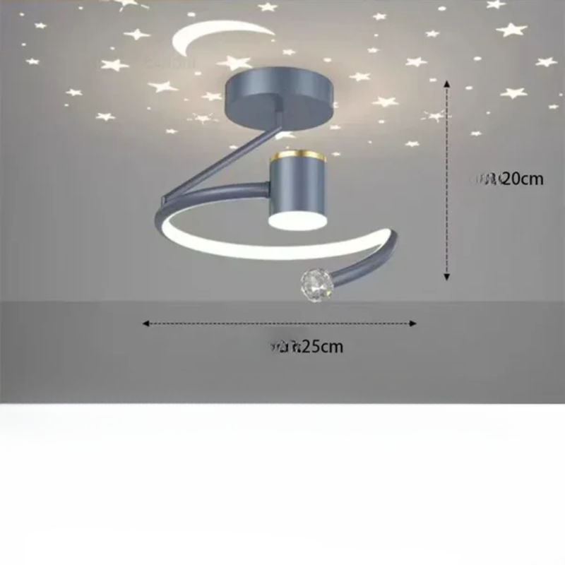 LED Ceiling Light with Dimmable Starry Effect for Room Illumination