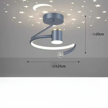LED Ceiling Light with Dimmable Starry Effect for Room Illumination