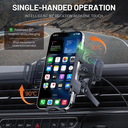Smart Car Phone Mount with 15W Fast Wireless Charging