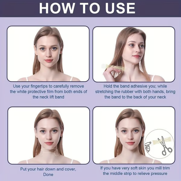 NeckLift Instant Tape for a Youthful Jawline – Seamless & Sweatproof