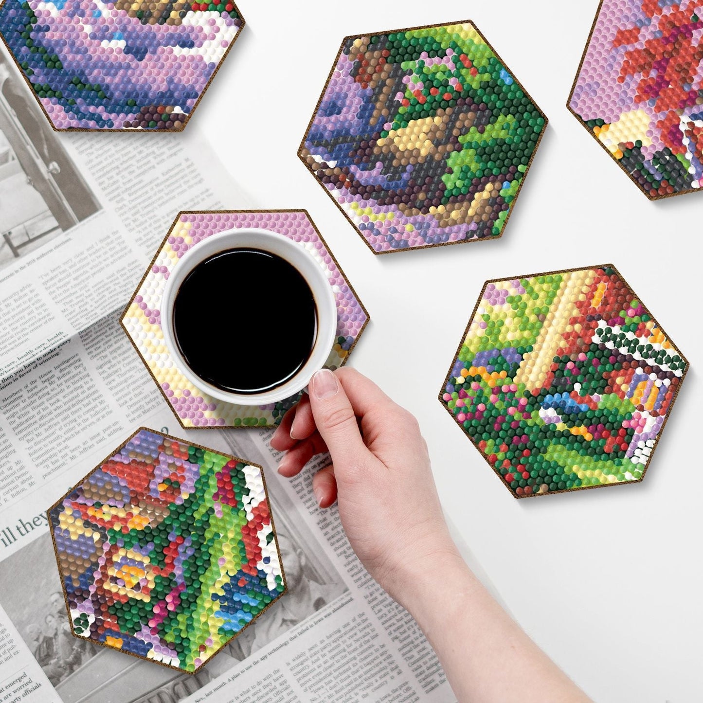 Creative Coasters to Beautify Your Home - Honeycomb Design