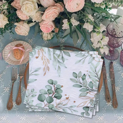 20-Pack Eco-Friendly Leaf Design Napkin Towels