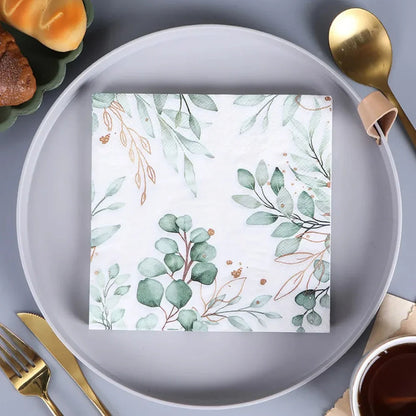 20-Pack Eco-Friendly Leaf Design Napkin Towels
