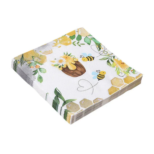 Elegant 20-Piece Paper Napkin Set with Floral Design