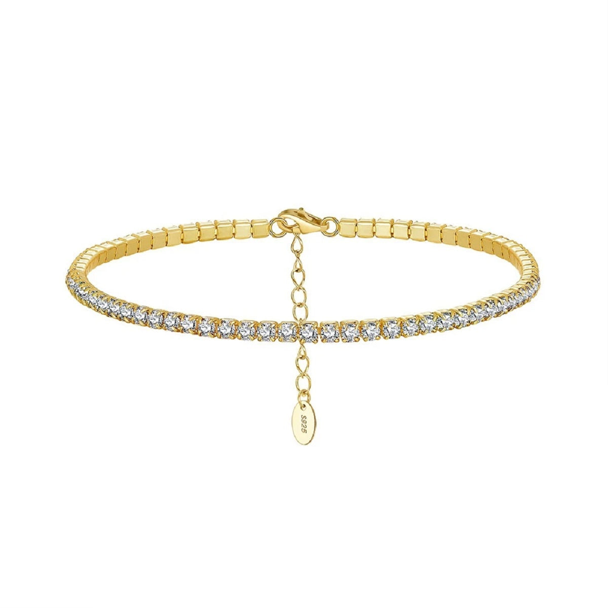 Sterling Silver Tennis Bracelet with Multicolored Zircon for Women