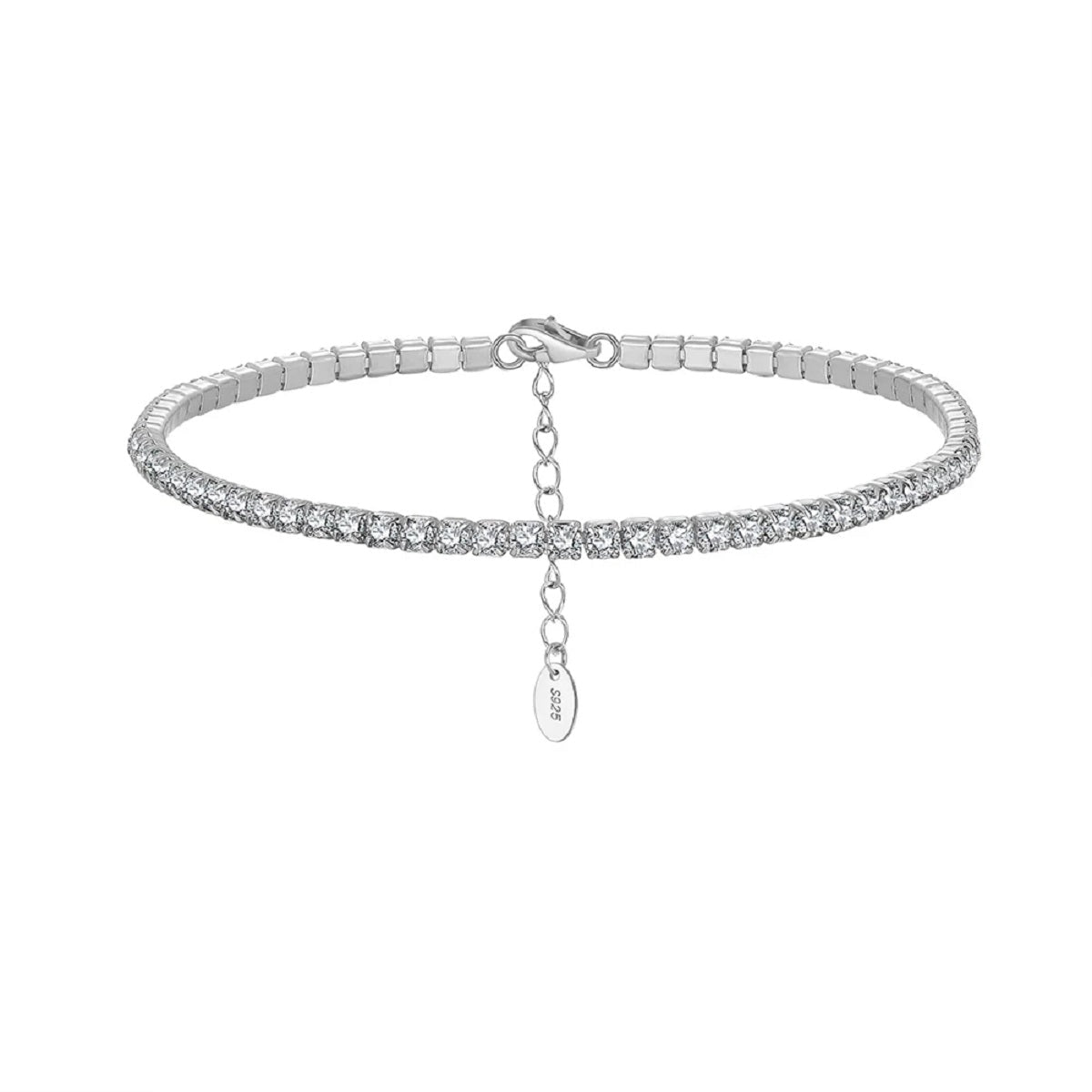 Sterling Silver Tennis Bracelet with Multicolored Zircon for Women