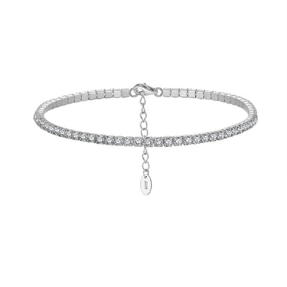 Sterling Silver Tennis Bracelet with Multicolored Zircon for Women