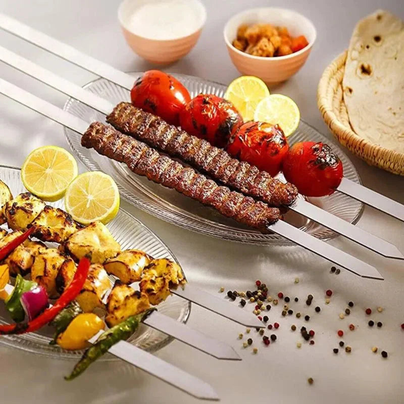 21-Inch Premium Stainless Steel Grilling Skewers for BBQ