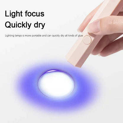 Portable LED UV Nail Lamp - Rechargeable & Fast-Drying - Compact Device with USB - Pink / White