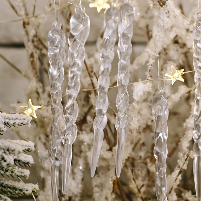 Set of 12 Festive Tree Decoration Faux Icicles