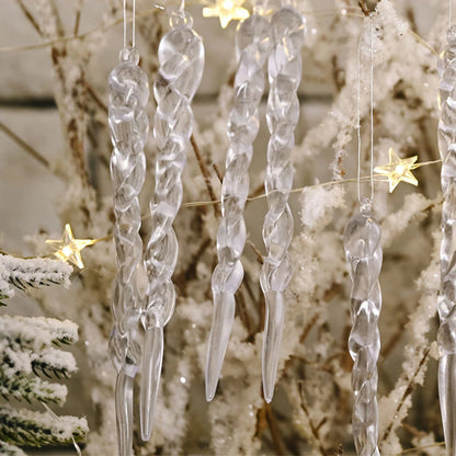 Set of 12 Festive Tree Decoration Faux Icicles