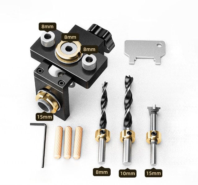 Adjustable 3-in-1 Woodworking Drill Locator Punching Tool