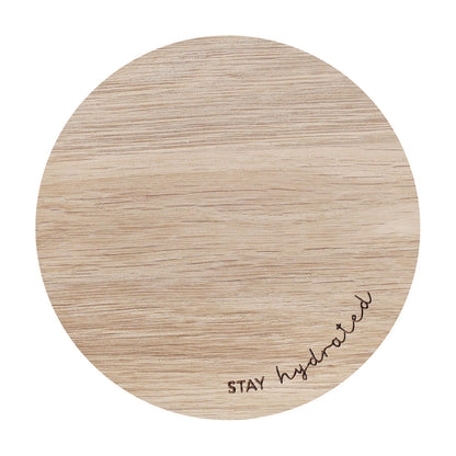 Oak Wood Coaster for Hydration Support