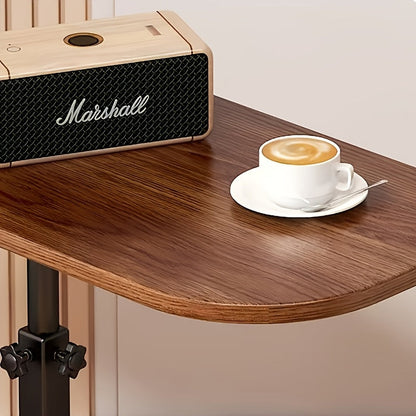 Wooden Side Table with Metal Frame – Adjustable Comfort Design