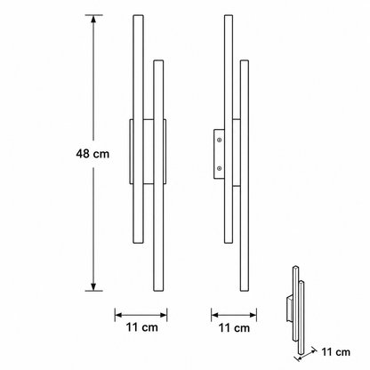 Contemporary Double Light LED Wall Fixture