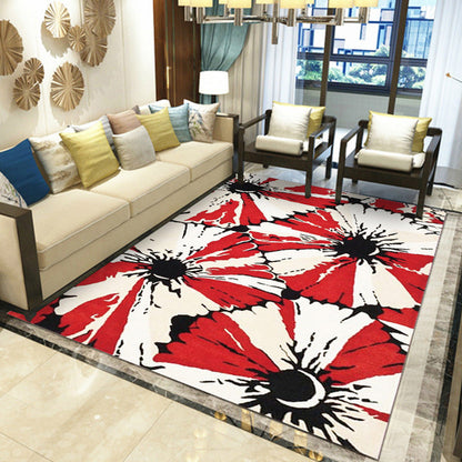 Multicolored Floral Polyester Area Rug – Pet Safe, Non-Slip, Stain Resistant