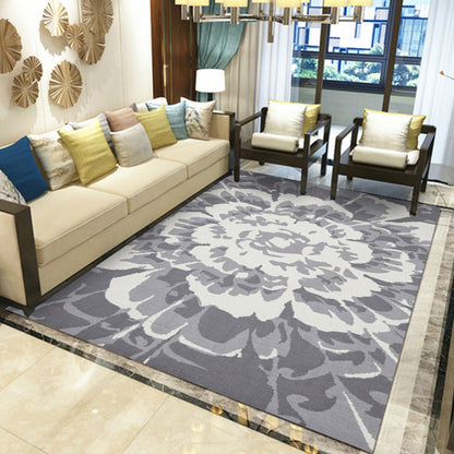Multicolored Floral Polyester Area Rug – Pet Safe, Non-Slip, Stain Resistant
