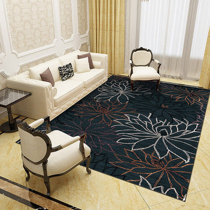 Multicolored Floral Polyester Area Rug – Pet Safe, Non-Slip, Stain Resistant