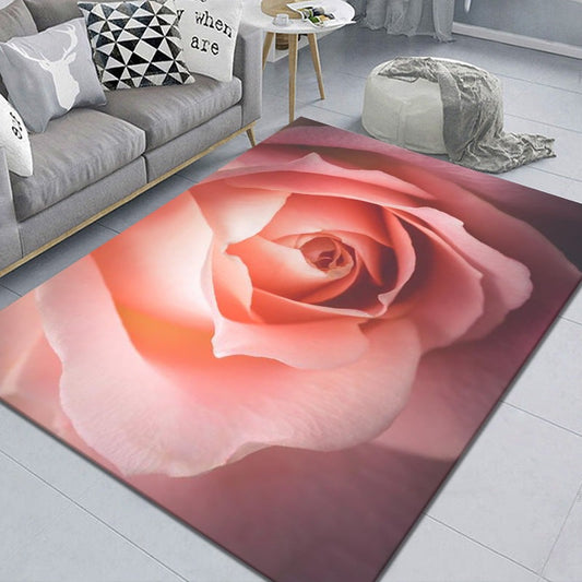 Modern Multicolored 3D Floral Area Rug – Washable, Non-Slip, Stain-Resistant