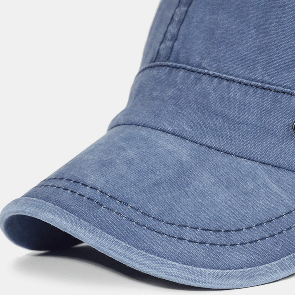 Men's Cotton Cap with Military Style - Adjustable Fit