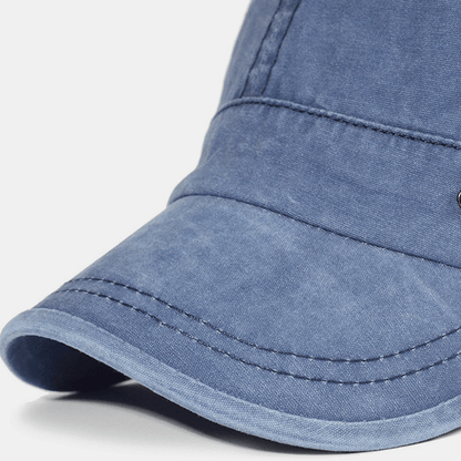 Men's Cotton Cap with Military Style - Adjustable Fit