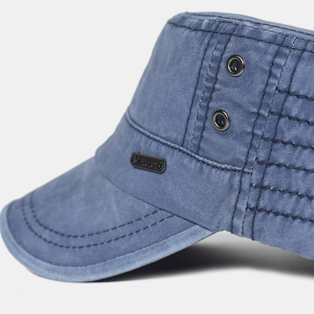Men's Cotton Cap with Military Style - Adjustable Fit