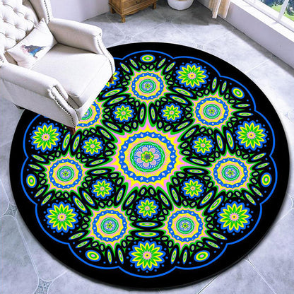 Colorful Moroccan Area Rug with Mandala Design - Stain-Resistant, Non-Slip, Pet-Friendly