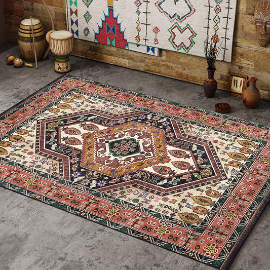 Multicolored Geometric Pattern Non-Slip Carpet - Pet-Friendly & Stain-Resistant