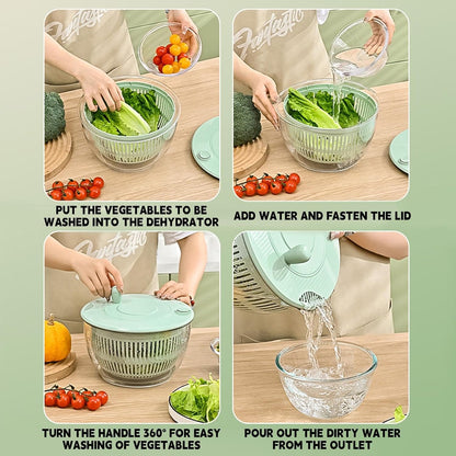 Versatile Salad Spinner with Multi-Cutting Inserts for Effortless Meal Prep