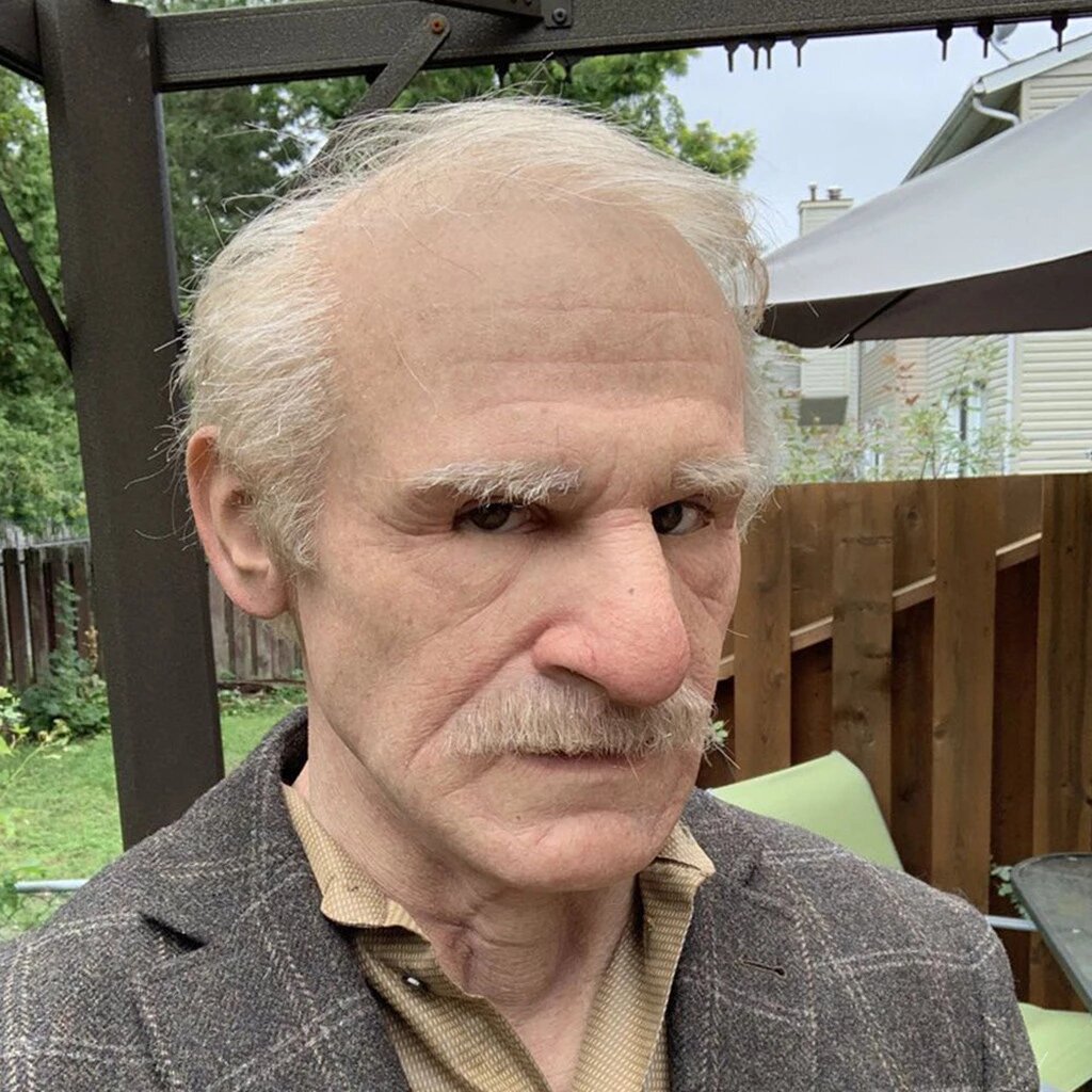 Realistic Latex Halloween Mask for Adults – Creepy Old Man Design